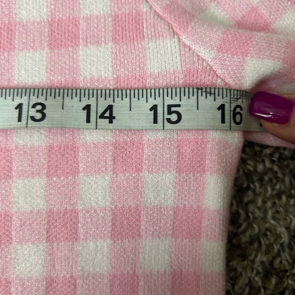Sugarlips Dominika Gingham Pink & White adorable Sweater size XS - Picture 5 of 7